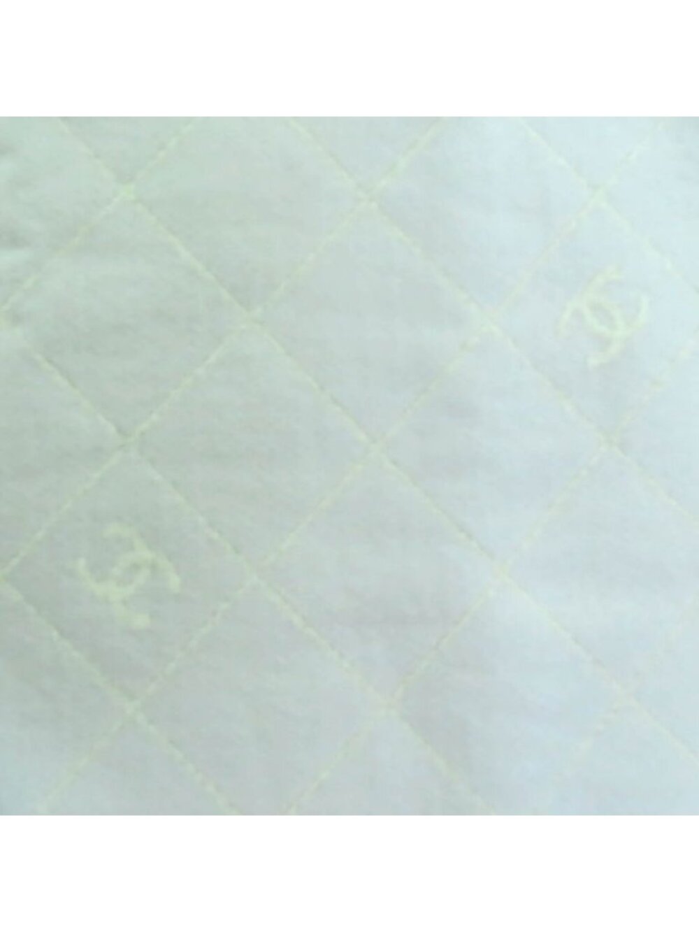 Chanel Coco Mark Quilted Design With Fringe Wool Large Shawl Gray - Picture 10 of 14